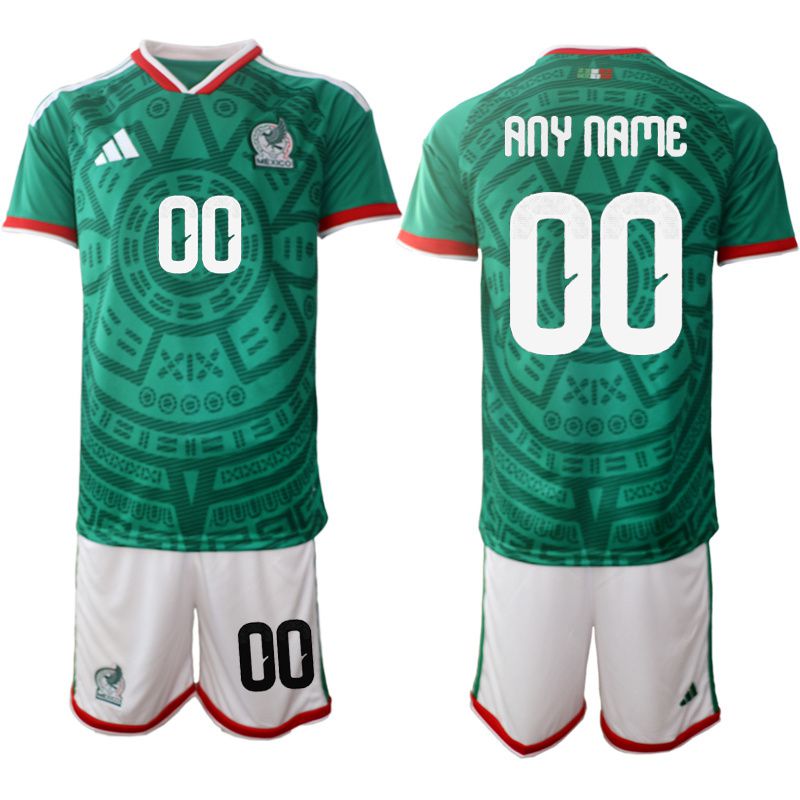Men 2026 World Cup National Team Mexico home green customized Soccer Jersey